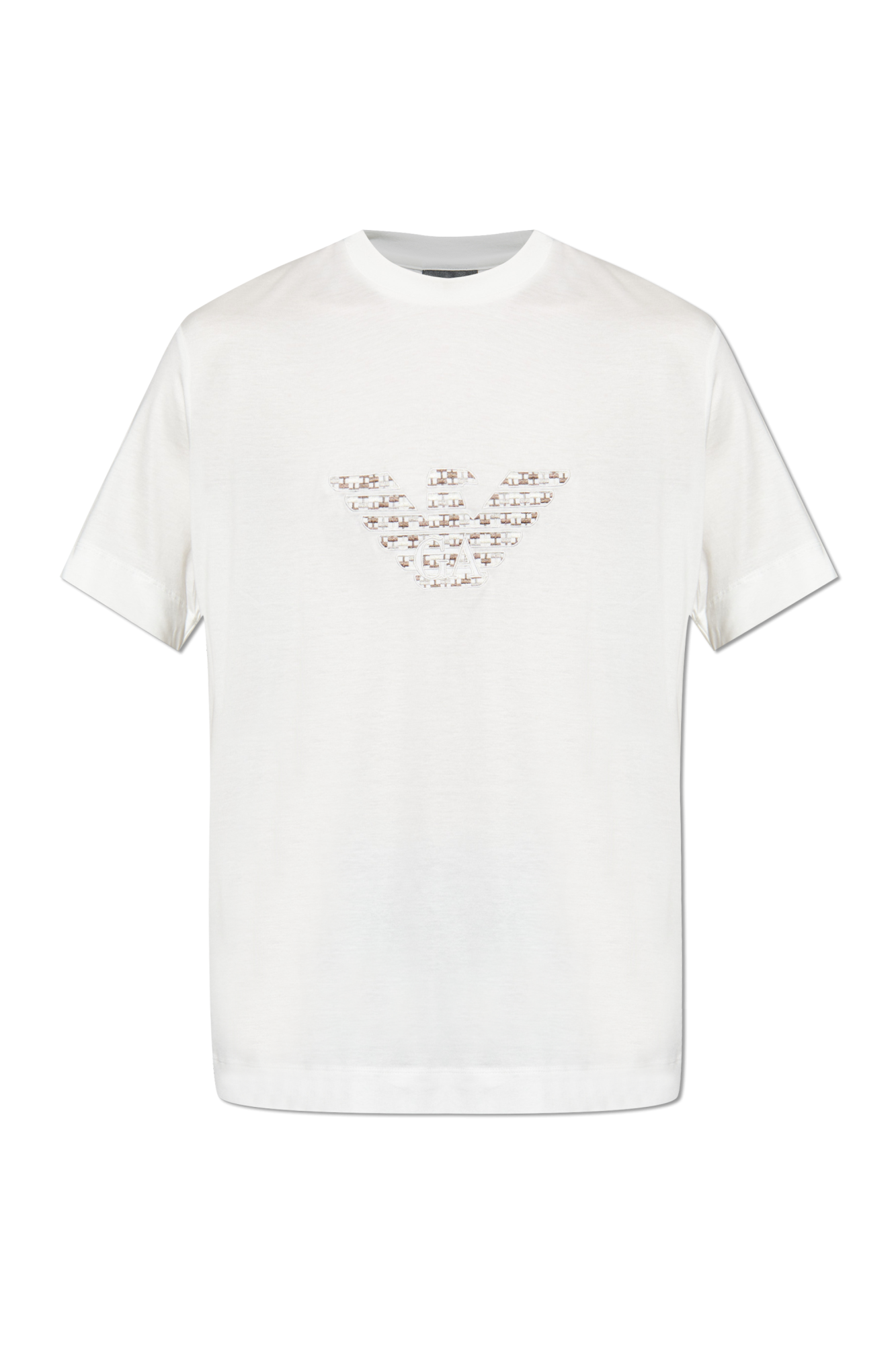 White T-shirt with embroidered logo Emporio Armani - Vitkac AS